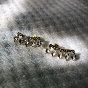 Crystal ear crawler earrings